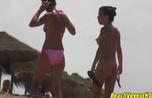 inexperienced bare females beach..